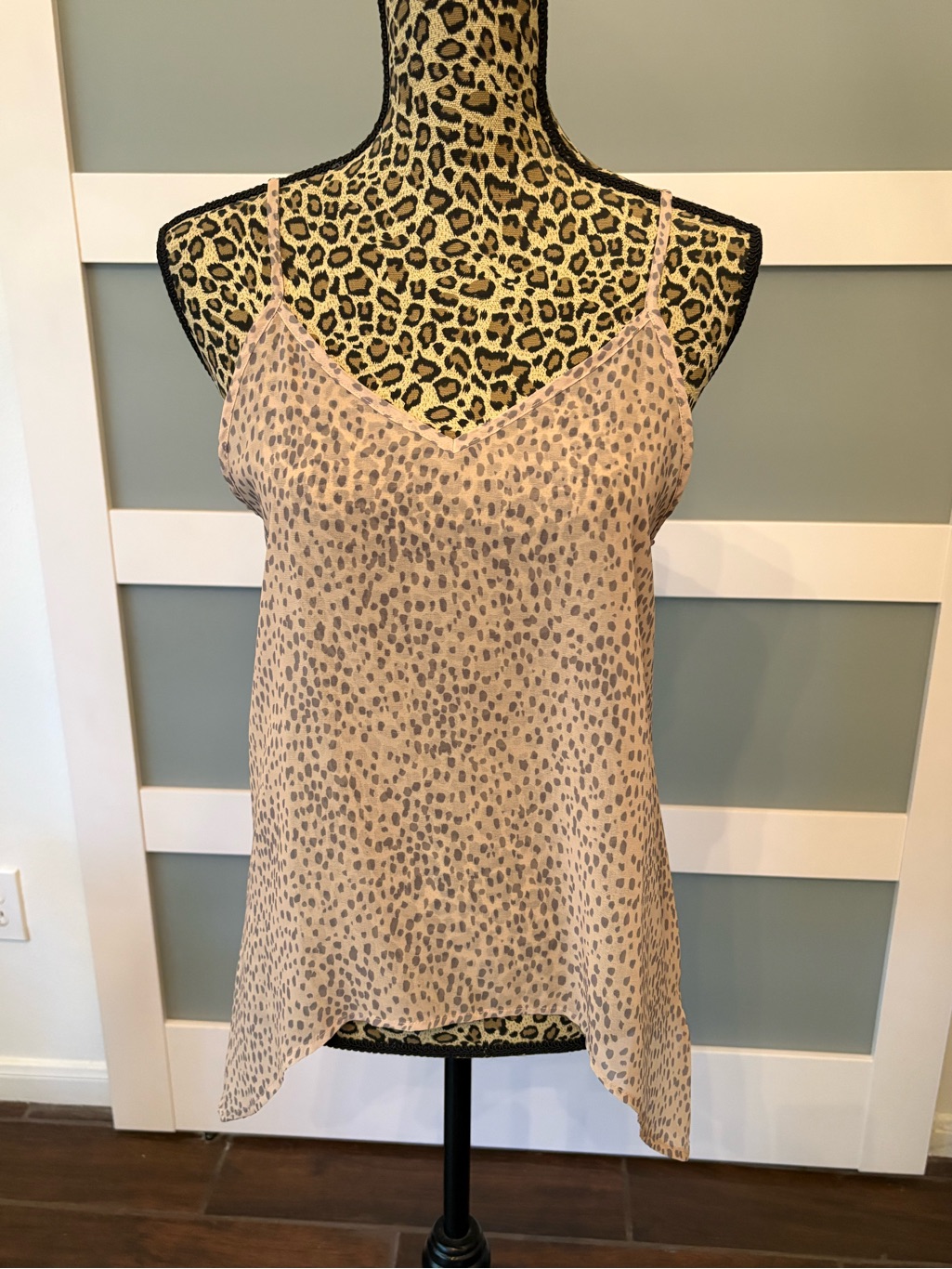 Express Tan Leopard-Print V-Neck Cami